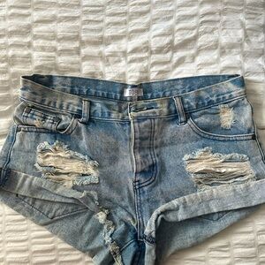 Cut off Distressed Tobi High Waisted Jean Shorts